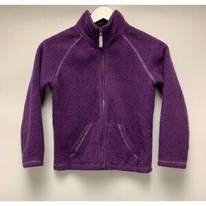 Mini Boden Girls Purple Full Zip Fleece Jacket Lightweight Pockets Size 9-10